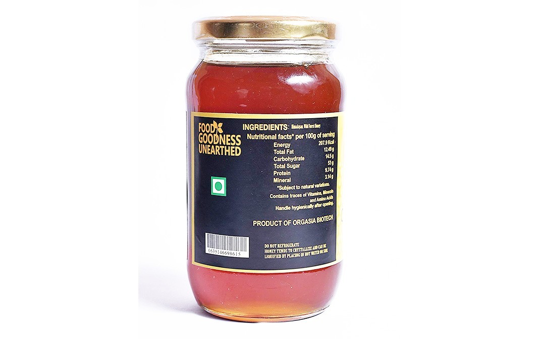 Orgasia Organic Honey, Wild Forest   Glass Jar  500 grams